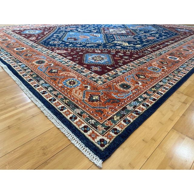 1990s Large Qashqai Tribal Rug - 9′1″ × 12′7″ For Sale - Image 6 of 11