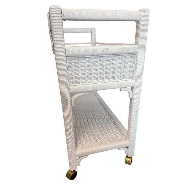 Mid-Century Modern Lexington Bar Cart With 2 Drawers and Castors For Sale - Image 3 of 7