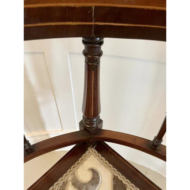 Antique Quality Edwardian Mahogany Inlaid Corner Chair, 1901 For Sale - Image 10 of 14