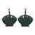 1980s Postmodern Seafoam Green Ceramic Glazed Table Lamps With Lucite Base - a Pair For Sale