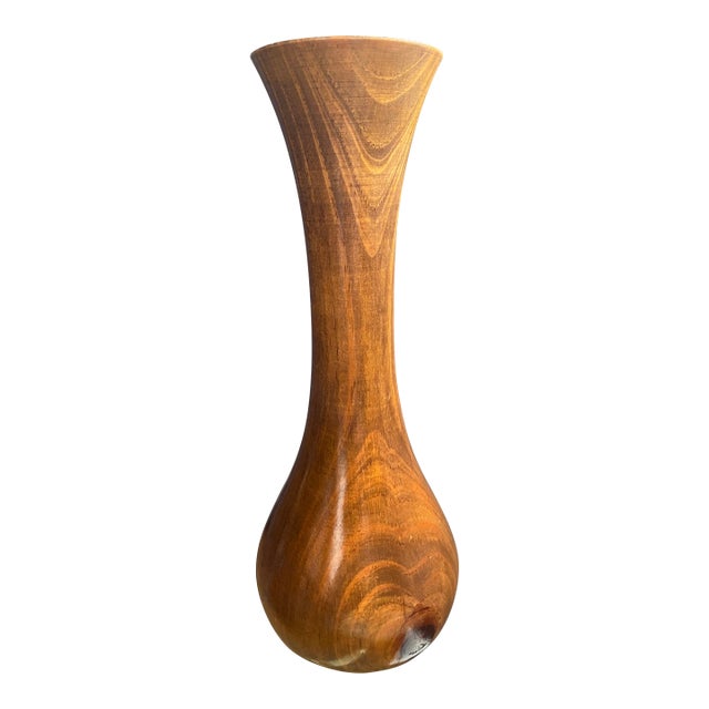 Vintage Wooden Vase For Sale