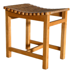 Vintage Wooden and Rope Stool, 1970s
