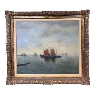 Ship Leaving Harbor Oil Painting For Sale