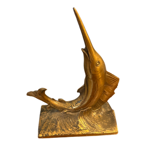 Vintage Brass Marlin Swordfish Sculpture