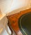 Black Antique French Walnut Marquetry Inlaid Writing Desk with Leather Top, 1860s For Sale - Image 8 of 14