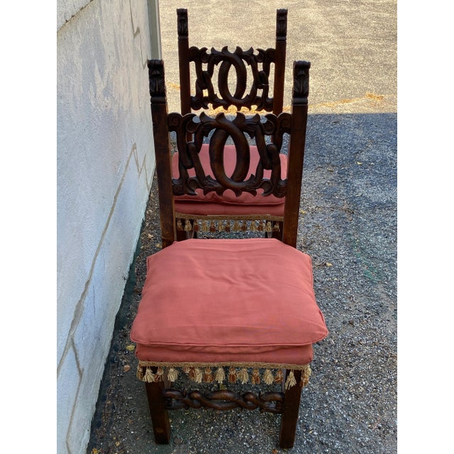 Antique Italian Chairs a Pair For Sale - Image 4 of 6