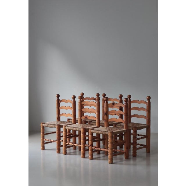 Wood Vintage Swedish Dining Chairs in Seagrass and Pinewood, 1970s, Set of 6 For Sale - Image 7 of 18