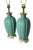 1970s Blue-Green Ginger Jar Table Lamps With Brass Accents - a Pair For Sale - Image 4 of 7