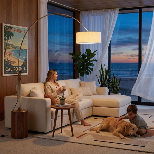 The Tambo Arc Lamp is a Mid-Century Modern masterpiece by designer Peter Morelli, continuing NOVA of California's century...
