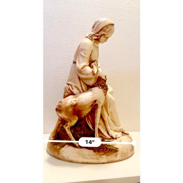 Vintage Marian of Rylstone Statue, Marwal, 1950's, Woman With Deer For Sale - Image 12 of 12