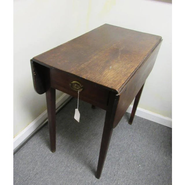 Antique English Oak Pembroke Drop-Leaf Side Table With Drawer, Circa 1880–1900 For Sale - Image 10 of 11