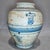 Chinoiserie Antique Chinese Blue & White Calligraphy Ceramic Storage Jar, Chinoiserie Decor Vessel For Sale - Image 3 of 9