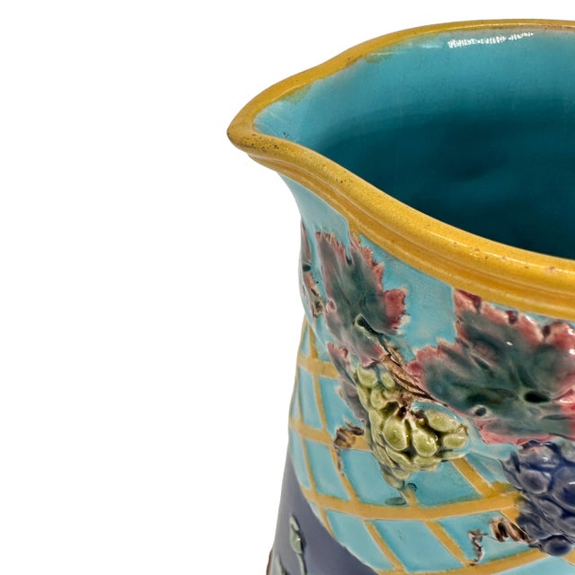 A Bwm Majolica Jug Depicting 'The Fox and the Grapers' Aesop's Fable, Ca. 1876 For Sale - Image 10 of 12