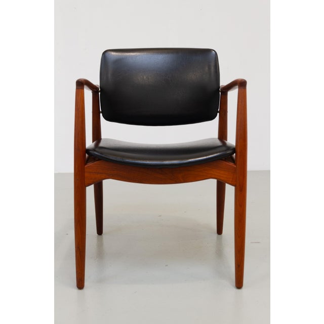 Erik Buch Danish Teak Captains Chair by Erik Buch for Ørum, 1960s For Sale - Image 4 of 18