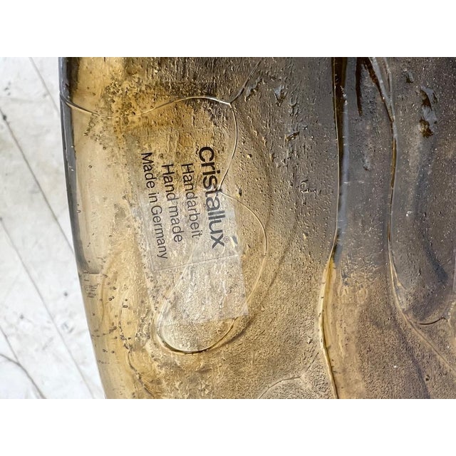 Amber Acrylic and Brass Hat-Shaped Pendant Lamp from Cristallux, Germany, 1970s For Sale - Image 11 of 14