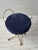 Vintage White-Painted Iron Petal Back Vanity Chair With Navy Suede Seat, Circa Mid-20th Century For Sale - Image 4 of 16