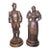 Early 20th Century French Bronze-Clad Plaster Breton Man and Woman Sculptures on Wood Bases - Set of 2 For Sale