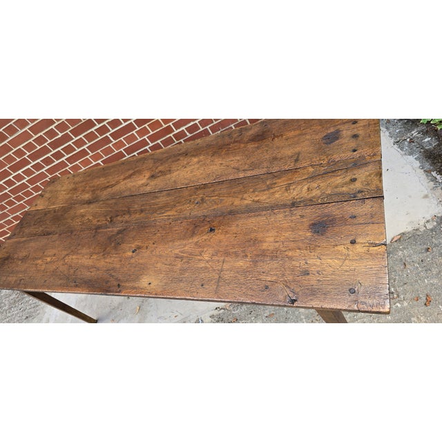 Brown French Plank Kitchen Refectoy Farmhouse Dining Table, 1850 For Sale - Image 8 of 17