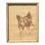 1940s Pencil Drawing of a Collie Dog on Paper and Framed in Wood Frame Signed - 1940 For Sale