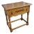 Late 20th Century English Golden Oak Turned Leg Side Table With Stretcher Base and Drawer For Sale