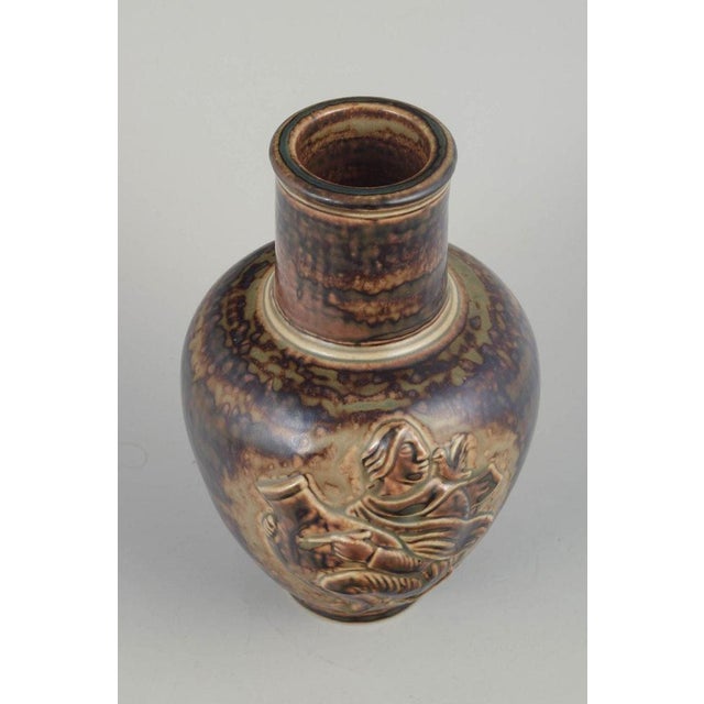 Jais Nielsen for Royal Copenhagen (1885–1961) Vase with Sung Glaze, mid-20th century. Sculpturally decorated vase in the...