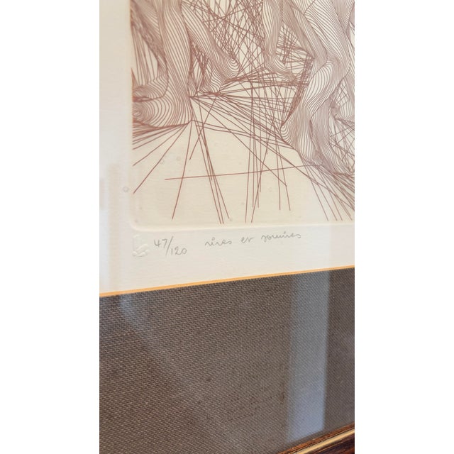 1980s Guillaume Azoulay "Rires Et Sourires", Penciled-Signed Etching 47/120 For Sale - Image 6 of 6