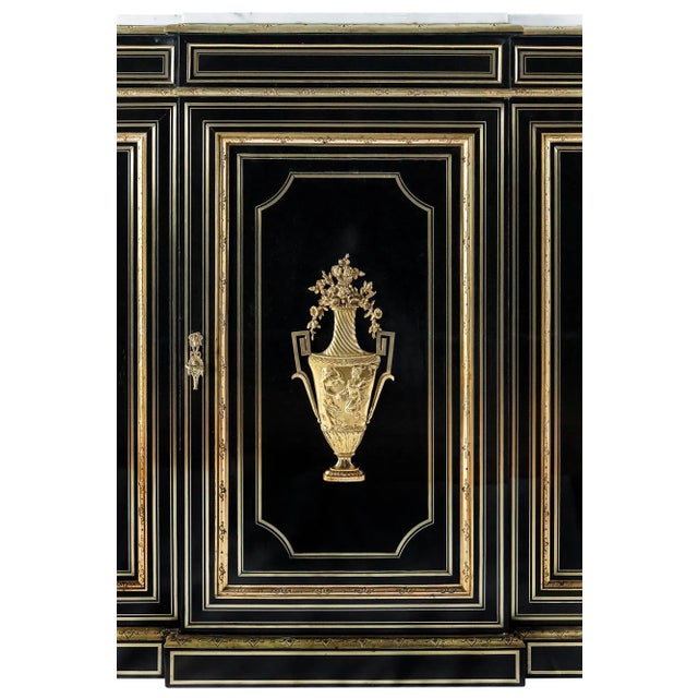 Black 19th Century Napoleon III French Cabinet For Sale - Image 8 of 10