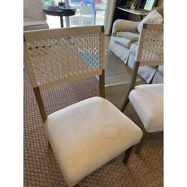 Ballard Designs Coastal Cream Chair Set of Two (Dining/Extra Seating) For Sale - Image 4 of 7