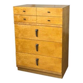 MCM Birds Eye Maple Tall Dresser by United Furniture For Sale