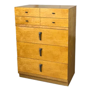 MCM Birds Eye Maple Tall Dresser by United Furniture