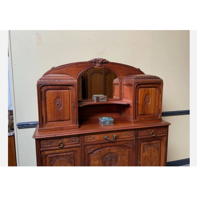 Vintage Art Nouveau Cabinet in Walnut, 1925 For Sale - Image 9 of 13