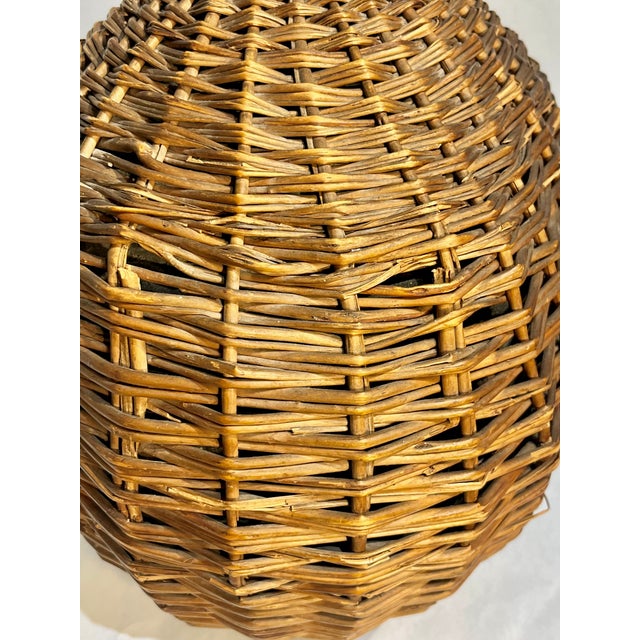 Antique Large Size French Provincial Wicker and Glass Demijohn For Sale - Image 14 of 14