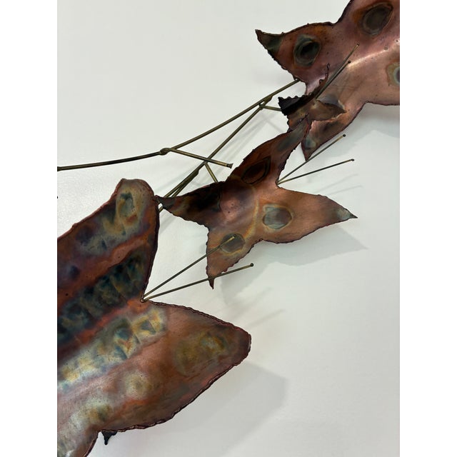 Brutalist Torch-Cut Copper Butterfly Wall Sculpture For Sale In Oklahoma City - Image 6 of 13
