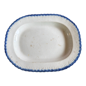 Antique Staffordshire Pearlware Blue Feather Edge Platter, Circa 1820’s