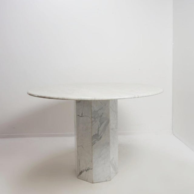 Vintage Round Marble Dining Table, 1970s For Sale - Image 6 of 14