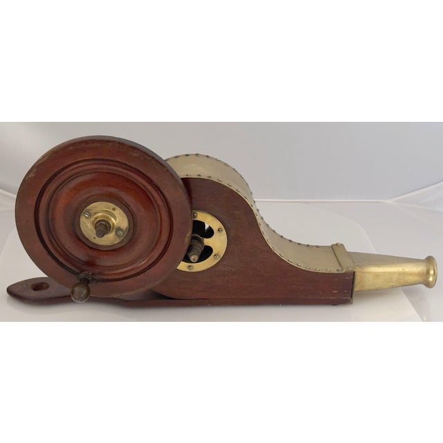 Early 19th Century Early 19th Century Georgian Era Mechanical Fire Bellows of Brass and Mahogany From England For Sale - Image 5 of 15