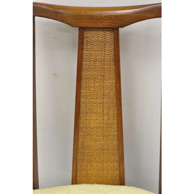 Vintage Mid Century Modern Walnut Cane Back Dining Room Side Chairs - Set of 4 For Sale - Image 10 of 11