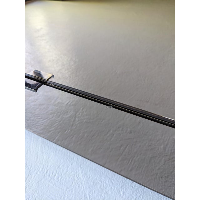 1980s Ello Gunmetal Stainless & Smoked Mirror Cabinet Set, Attributed For Sale - Image 10 of 15