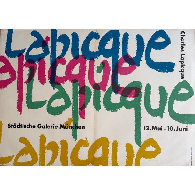 Charles Lapicque (1898–1988), Städtische Galerie München, 1962, Original Vintage Exhibition Poster Original vintage...