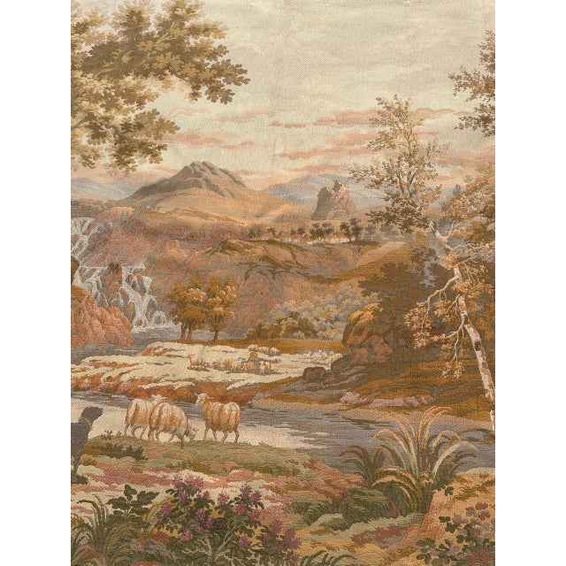 Vintage French Aubusson Style Jacquard Shepherds Tapestry, 1960s For Sale - Image 3 of 18