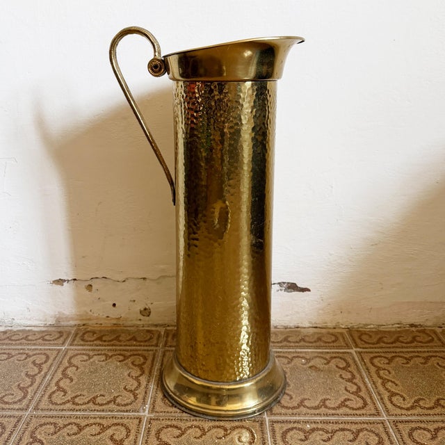 Metal Vintage Brass Umbrella Stand, 1950s For Sale - Image 7 of 12