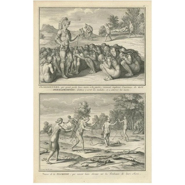 Picart, Florida Women Mourning Their Husbands in Ritual Service, 1734, Print For Sale - Image 10 of 10