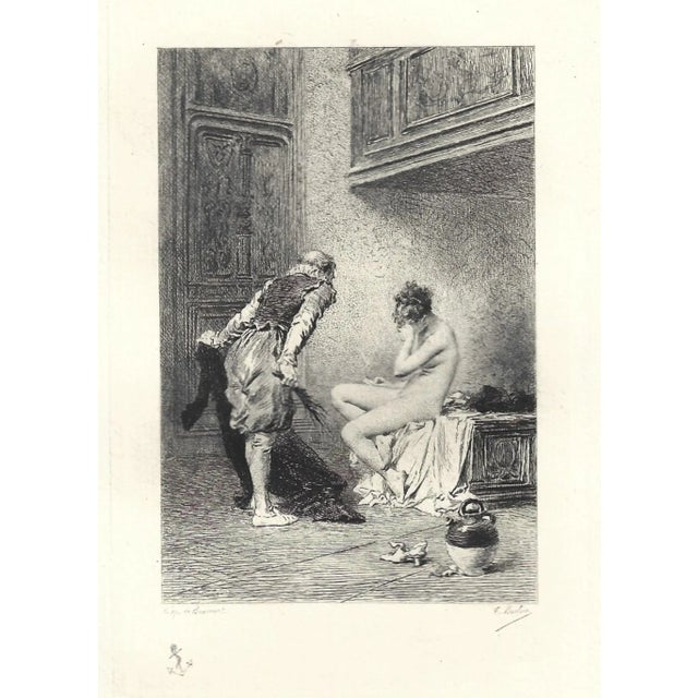 Emile Boilvin - La Dame Fouettée - Etching - 1882 For Sale - Image 3 of 3