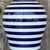White Vintage Contemporary Glazed Ceramic Striped Ginger Jar For Sale - Image 8 of 12