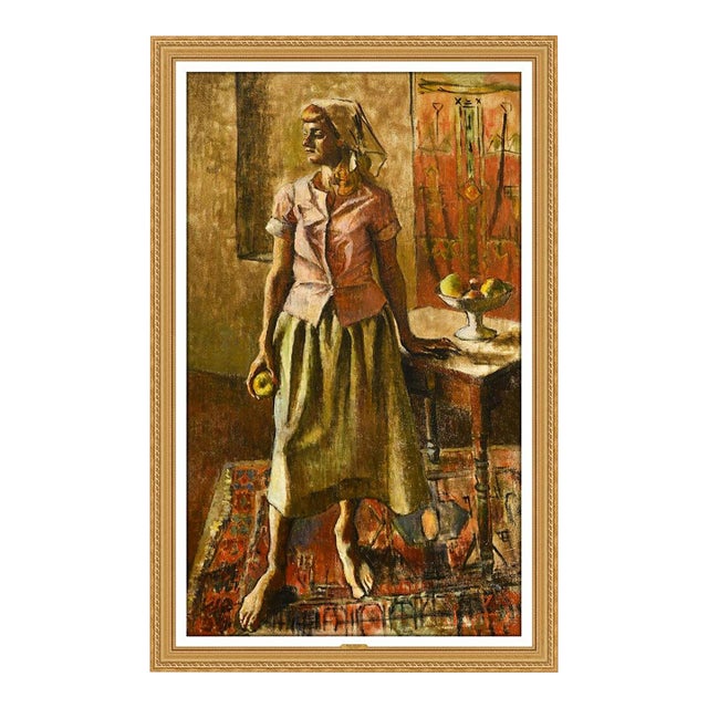 Mid 20th Century Woman with Fruit, Robert Brackman For Sale