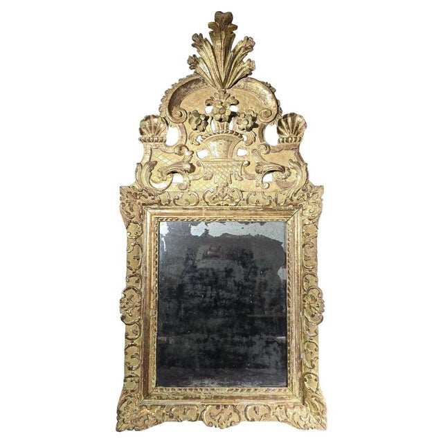 French Carved and Gilded Wood Mirror, 1740s For Sale - Image 12 of 12