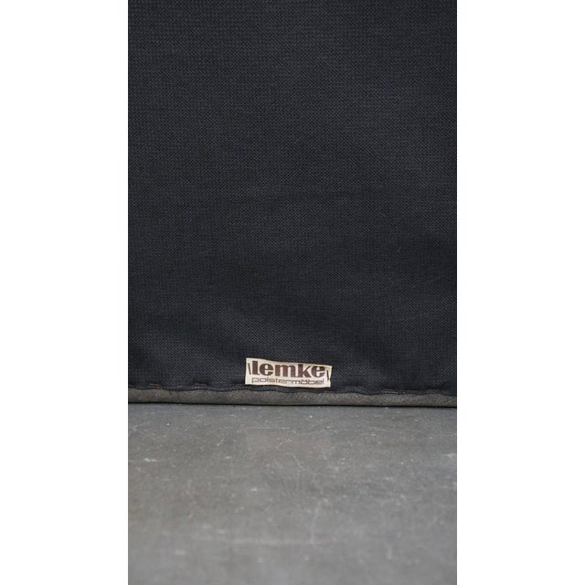 Vintage Gray Leather Ottoman, 1970s For Sale - Image 9 of 10