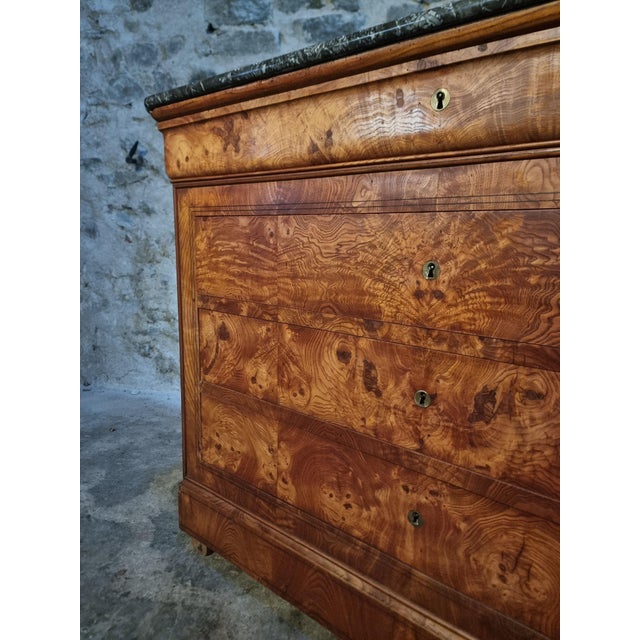 Antique French Elm Commode with Marble Top, 19th Century For Sale - Image 18 of 18