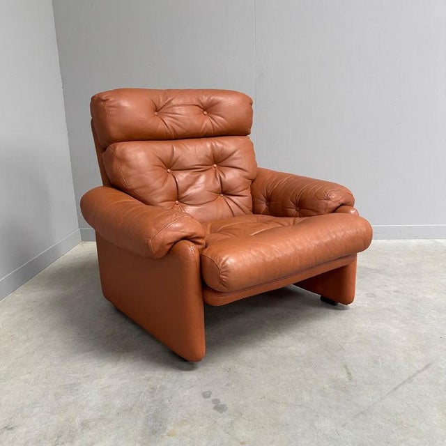 Vintage Coronado Lounge Chair in Cognac Leather by B&B Italia, Italy, 1960s For Sale - Image 6 of 14