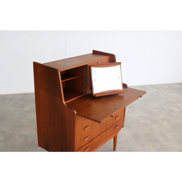 Brown Vintage Danish Secretary in Teak, 1960s For Sale - Image 8 of 11